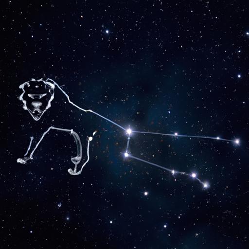 Chòm sao sư tử tinh xảo tỏa sáng trên bầu trời đêm.