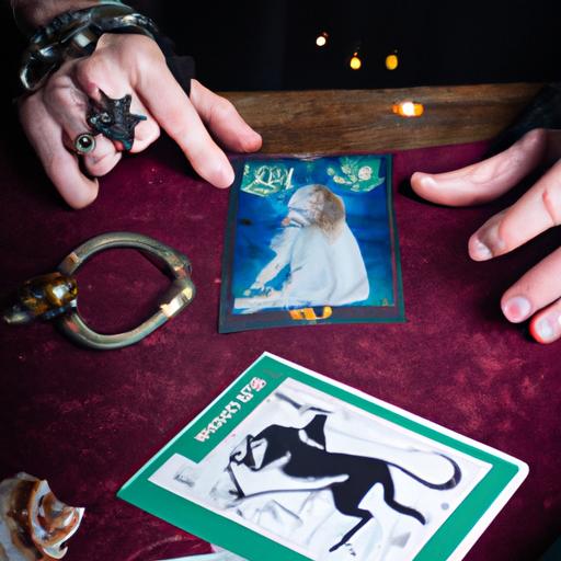 Một bức ảnh về một người đọc bói xem lá bài Tarot cho một người sinh vào cung hoàng đạo Ma Kết.