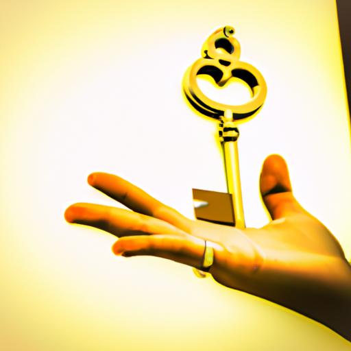 Một bức ảnh người đang cầm một chiếc chìa khóa vàng, biểu trưng cho cơ hội và thành công.