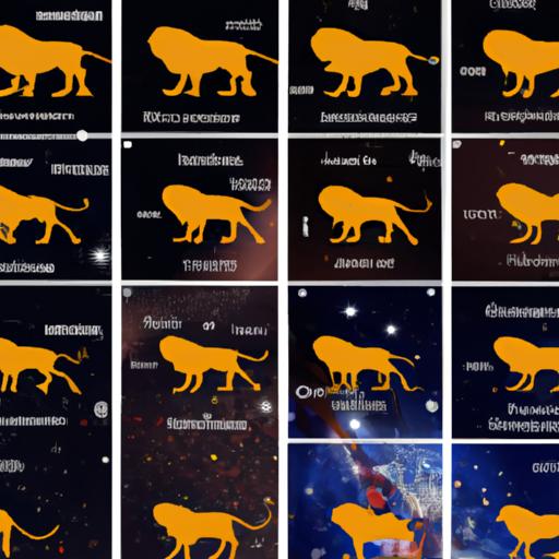 Tổng hợp các hình ảnh chòm sao sư tử với tên gọi khác nhau trong các nền văn hóa khác nhau.