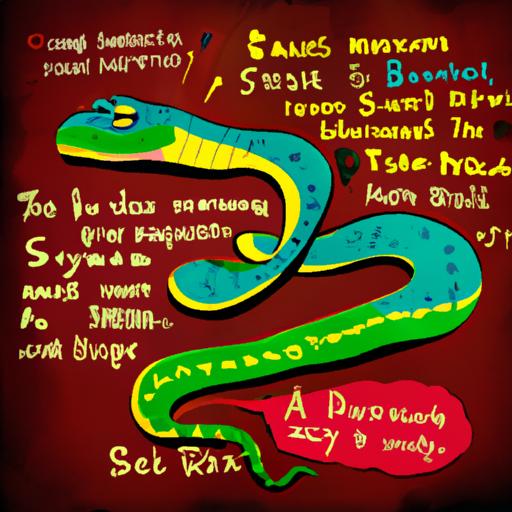 Hình ảnh trưng bày các từ ngữ và biểu hiện liên quan đến giấc mơ thấy một con rắn lớn.