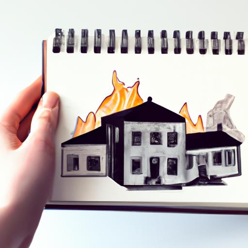 Người đang cầm một cuốn sổ ghi chú, viết lại những suy nghĩ về giấc mơ về ngôi nhà cháy