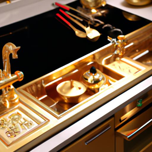 Một căn bếp được thiết kế đặc biệt cho Năm Gà, tích hợp yếu tố Kim và sử dụng màu vàng để tăng cường tài lộc và thịnh vượng.